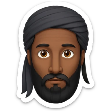 syrian long nose, black hair, long black beard, man sticker