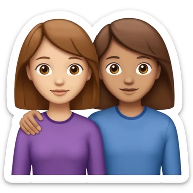 Make an best Friends Sticker in Cartoon Style with Brown and Brown hair sticker