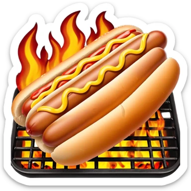 bbq hot dog on grill sticker