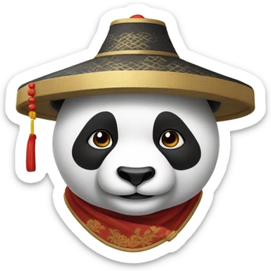 Panda with chinese hat sticker