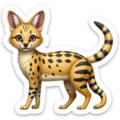 Trico-Vernid-Serval-Numbat-fusion-animal-hybrid-creature  sticker