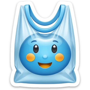 a plasticbag with handles in a simple vector style without face sticker