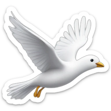 white bird flying  sticker
