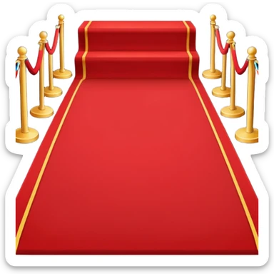 Minimalist emoji-style sticker of a blood-red carpet shaped like a thick trail or drop, flat vector design, no shadows. sticker