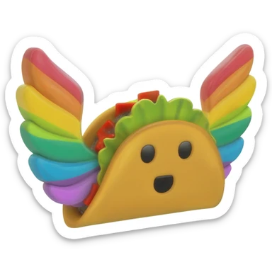 Rainbow taco lucky block with rainbow wings sticker