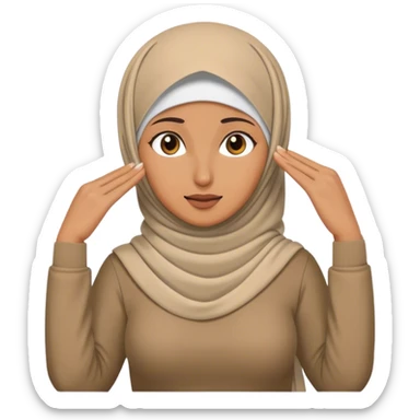 Hijabi outing her hand in her head  sticker