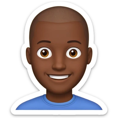 buzz cut man dark skin sticker