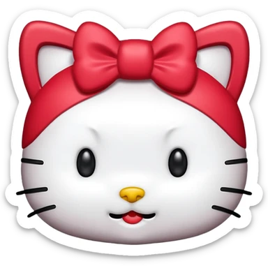 Hello Kitty cabeza rojo sticker