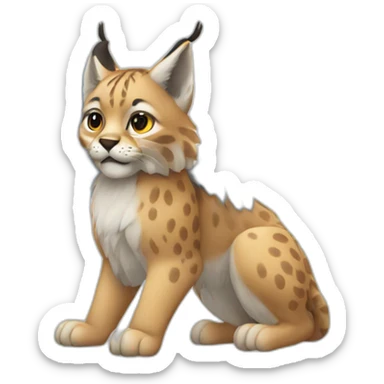 Lynx with wings sticker