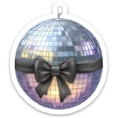 disco ball with bow sticker