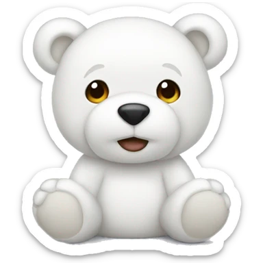 white teddy sticker