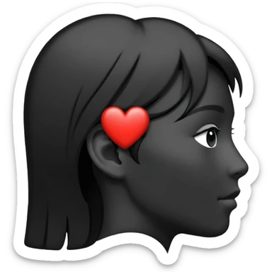 profile silhouette with a heart next to it sticker