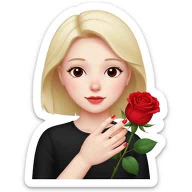 blushing with fingers sticker