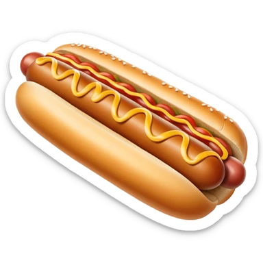 Plain hotdog without any sauce or condiments. Just a sausage in a bun, no ketchup, no mustard, completely dry sticker