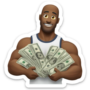 set of arms fanning out a bunch of money (as a flex) sticker