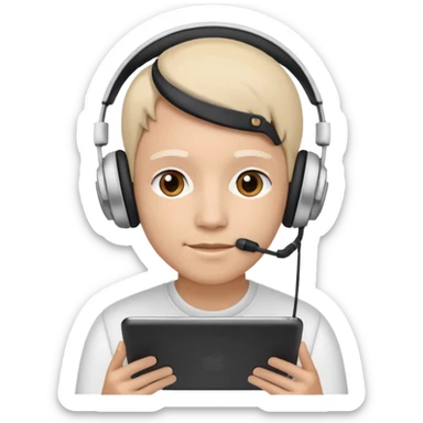 tablet with rounded corners, on the screen an interface with a person presenting onlince course sticker