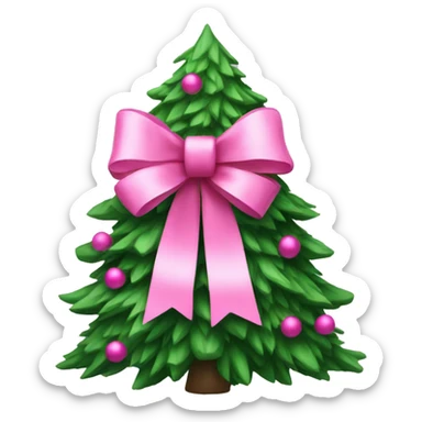 christmas tree with pink bows sticker