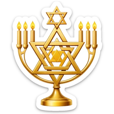 Star of David and a Menorah  sticker