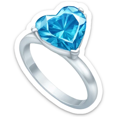 Blie Diamond heart silver ring sticker