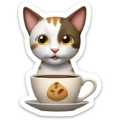 Gato bebiendo café  sticker