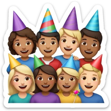 a group of crazy people with wild expressions sticker