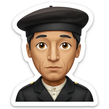 Pablo Picasso wear black berret hat sticker