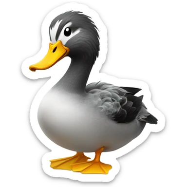 A mad duck with smoke coming out the top sticker
