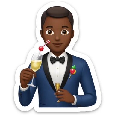 Sexy black man hold a bottle and a lollipop sticker