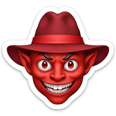 Hatted Devil with red fedora sticker