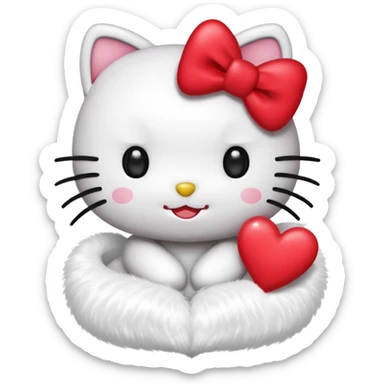 hellokitty with heart sticker