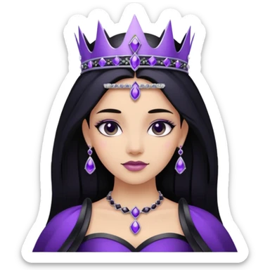 Obsidian Princess – black tiara + violet trim sticker