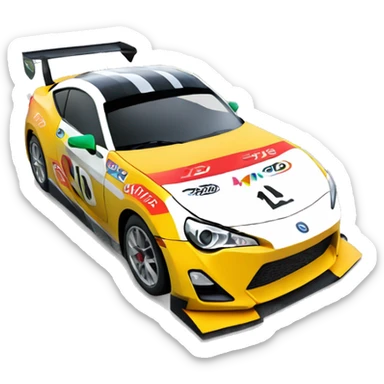Card stock Papercraft fr-s racing car sticker