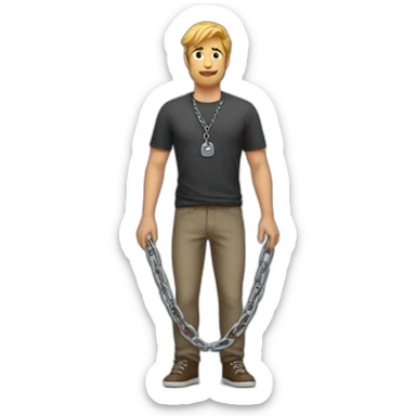 Man standing on a chain sticker