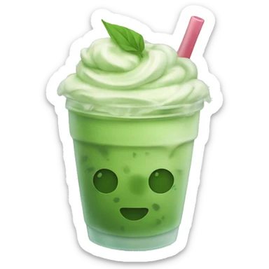 Iced matcha latte sticker