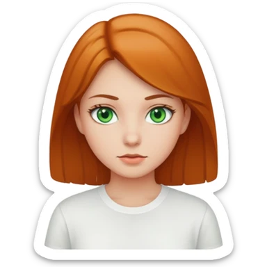 green eyed, white shirt girl sticker