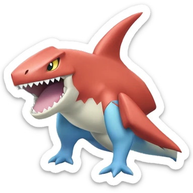 Sharpedo-Charmeleon-Gible-Larvitar-Fakémon Full Body sticker