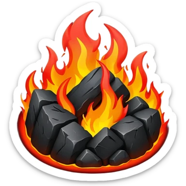 Red and black with fire with coal, hell sticker