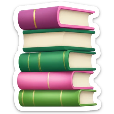 pink and green stack of books sticker