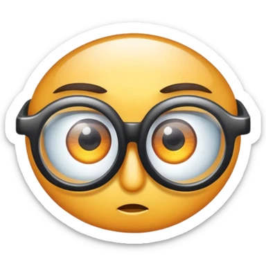 eye with glasses, vision symbolism sticker