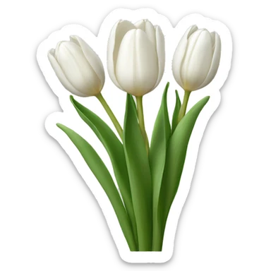 white tulip bouquet  sticker