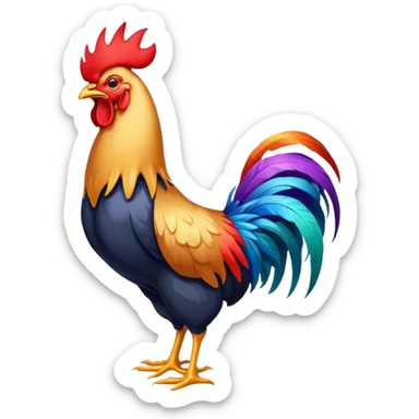 Rooster crowing at sunrise sticker