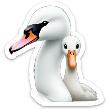 Swan with a Baby swan sticker