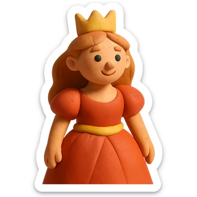 Add a crown to the princess, keep the style consistent with the original image, and maintain a transparent background. sticker