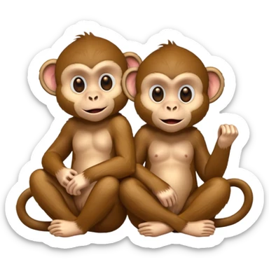 two monkeys chatting sticker