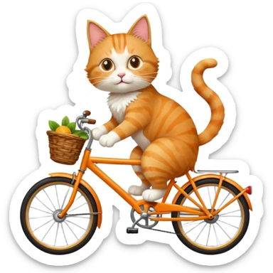 Cat riding a bike sticker