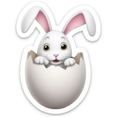 easter egg with a bunny all in Easter theme sticker
