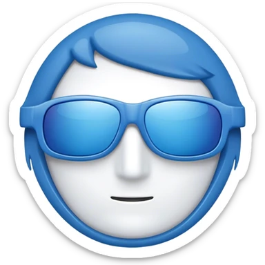 Blue sun glasses, front view, no face, no head sticker