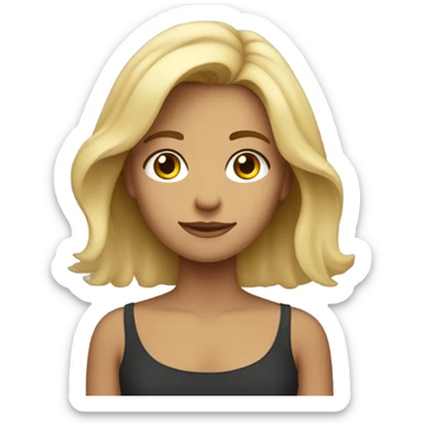 joven rubia con cabello oscuro  sticker