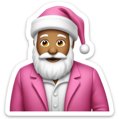 santa wearing pink suit sticker