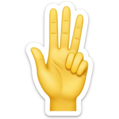 raised hand (stop gesture) but only the index finger pointing up, other fingers closed yellow emoji style  sticker